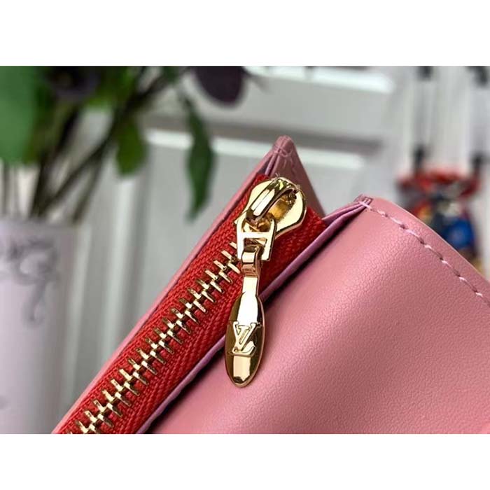 Louis Vuitton Unisex LV Vertical Compact Wallet Dragon Fruit Pink Taurillon Leather (4)