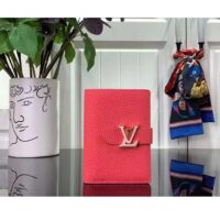 Louis Vuitton Unisex LV Vertical Compact Wallet Dragon Fruit Pink Taurillon Leather (2)