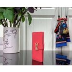 Louis Vuitton Unisex LV Vertical Compact Wallet Dragon Fruit Pink Taurillon Leather – Image 4
