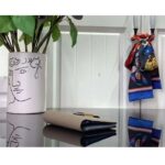 Louis Vuitton Unisex LV Vertical Compact Wallet Galet Gray Aquamarine Blue Taurillon Leather – Image 5