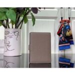 Louis Vuitton Unisex LV Vertical Compact Wallet Galet Gray Aquamarine Blue Taurillon Leather – Image 3