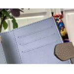 Louis Vuitton Unisex LV Vertical Compact Wallet Galet Gray Aquamarine Blue Taurillon Leather – Image 8