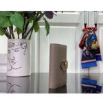 Louis Vuitton Unisex LV Vertical Compact Wallet Galet Gray Aquamarine Blue Taurillon Leather – Image 4