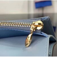Louis Vuitton Unisex LV Vertical Compact Wallet Galet Gray Aquamarine Blue Taurillon Leather (7)