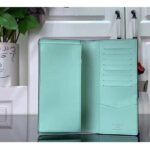 Louis Vuitton Unisex LV Vertical Wallet Beige Blue Taurillon Calf-Leather Sliding Capucines Closure - Imagen 6