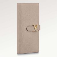 Louis Vuitton Unisex LV Vertical Wallet Beige Blue Taurillon Calf-Leather Sliding Capucines Closure (6)