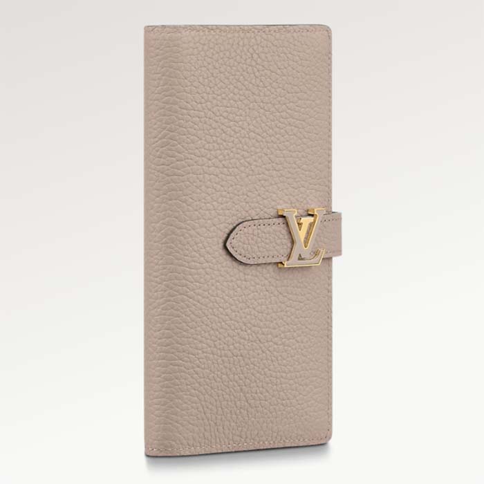 Louis Vuitton Unisex LV Vertical Wallet Beige Blue Taurillon Calf-Leather Sliding Capucines Closure (6)