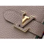 Louis Vuitton Unisex LV Vertical Wallet Beige Blue Taurillon Calf-Leather Sliding Capucines Closure - Imagen 7