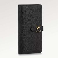 Louis Vuitton Unisex LV Vertical Wallet Black Arizona Taurillon Calf-Leather Sliding Capucines Closure (8)
