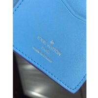 Louis Vuitton Unisex LV Vertical Wallet Blue Taurillon Calf-Leather Sliding Capucines Closure (3)