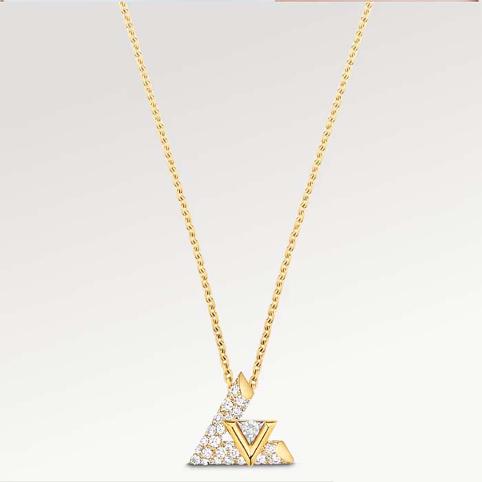 Louis Vuitton Unisex LV Volt One Pendant Yellow Gold 36 Diamonds 0.16 CT