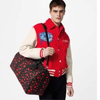 Louis Vuitton Unisex LV x YK Bandoulière Keepall 50 Black Red Taurillon Monogram Cowhide Infinity Dots (2)