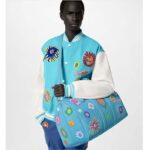 Louis Vuitton Unisex LV x YK Keepall 50 Blue Taurillon Monogram Embossed Cowhide Leather - Bild 11