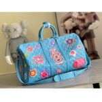 Louis Vuitton Unisex LV x YK Keepall 50 Blue Taurillon Monogram Embossed Cowhide Leather - Bild 3