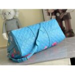 Louis Vuitton Unisex LV x YK Keepall 50 Blue Taurillon Monogram Embossed Cowhide Leather - Bild 5