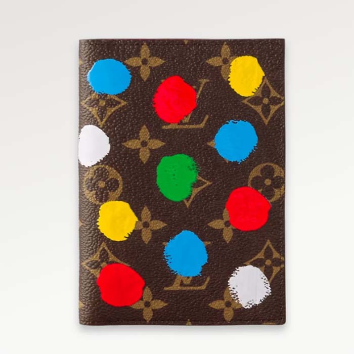 Louis Vuitton Unisex LV x YK Passport Cover Monogram Coated Canvas 3D Painted Dots Print