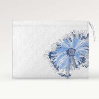 Louis Vuitton Unisex LV x YK Pochette Voyage White Taurillon Monogram Cowhide Psychedelic Flower (1)