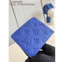 Louis Vuitton Unisex Multiple Wallet Racing Blue Embossed Taurillon Monogram Cowhide Leather (7)