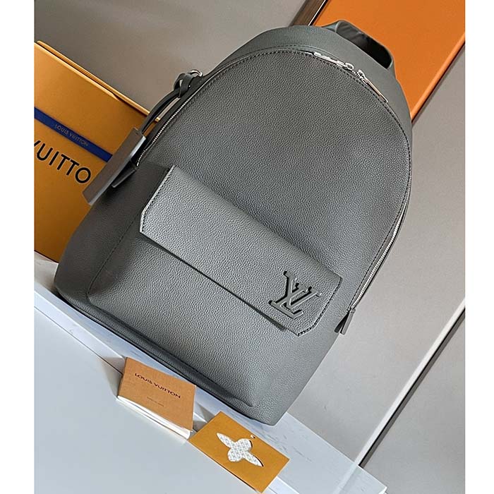 Louis Vuitton Unisex Takeoff Backpack Khaki LV Aerogram Cowhide Leather Textile Lining (5)