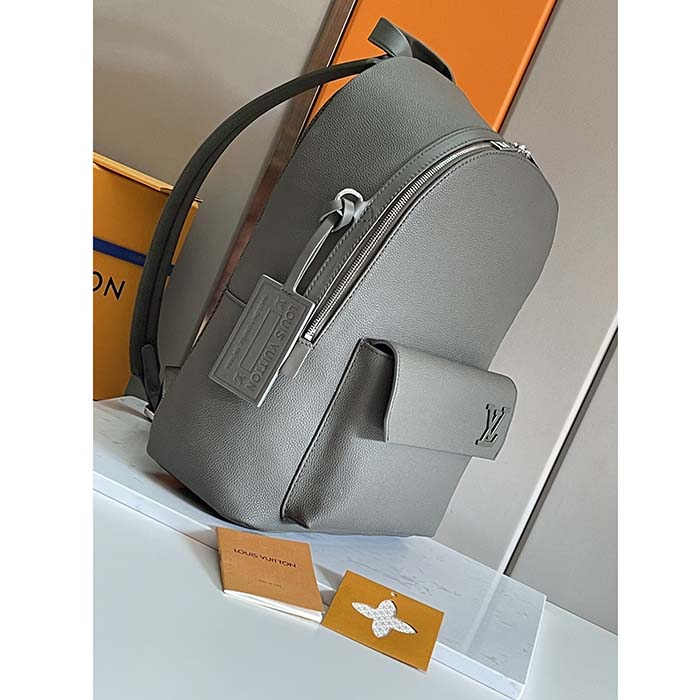 Louis Vuitton Unisex Takeoff Backpack Khaki LV Aerogram Cowhide Leather Textile Lining (6)
