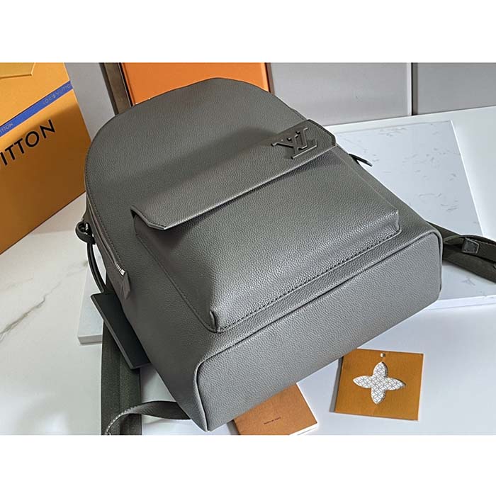 Louis Vuitton Unisex Takeoff Backpack Khaki LV Aerogram Cowhide Leather Textile Lining (7)