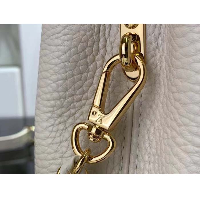 Louis Vuitton Women LV Capucines Mini Handbag Quartz White Taurillon Leather Cowhide (12)