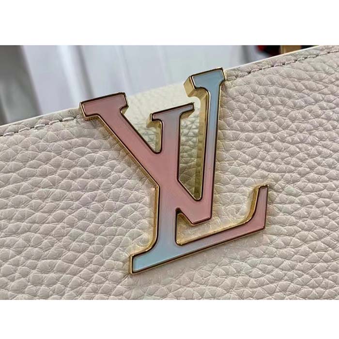 Louis Vuitton Women LV Capucines Mini Handbag Quartz White Taurillon Leather Cowhide (3)