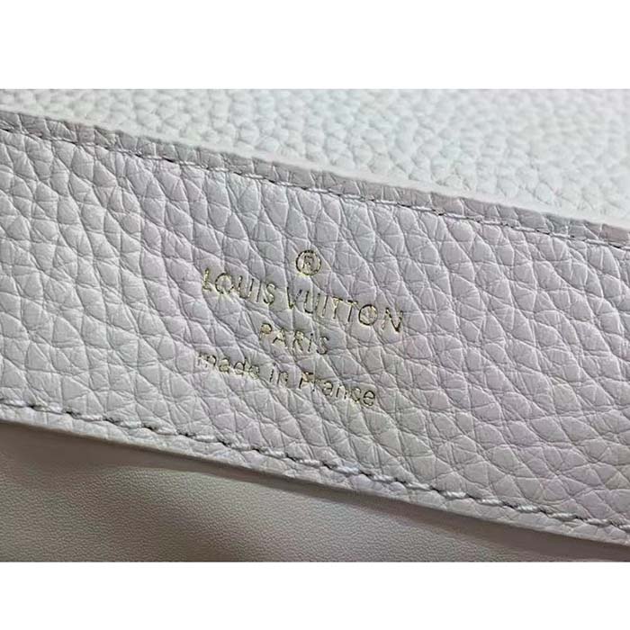 Louis Vuitton Women LV Capucines Mini Handbag Quartz White Taurillon Leather Cowhide (5)