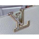 Louis Vuitton Women LV Capucines Mini Handbag Snow White Taurillon Leather Cowhide - Image 9