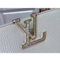Louis Vuitton Women LV Capucines Mini Handbag Snow White Taurillon Leather Cowhide (5)