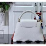 Louis Vuitton Women LV Capucines Mini Handbag Snow White Taurillon Leather Cowhide - Image 5