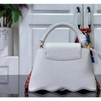 Louis Vuitton Women LV Capucines Mini Handbag Snow White Taurillon Leather Cowhide (5)