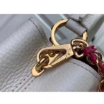 Louis Vuitton Women LV Capucines Mini Handbag Snow White Taurillon Leather Cowhide - Image 11