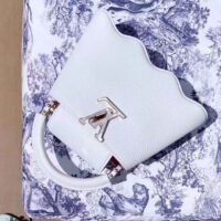 Louis Vuitton Women LV Capucines Mini Handbag Snow White Taurillon Leather Cowhide (5)