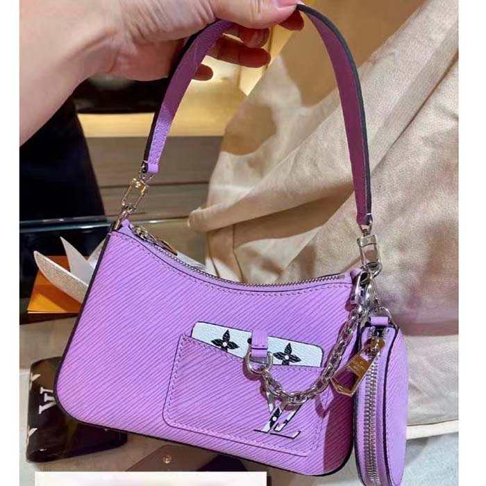 Louis Vuitton Women LV Marellini Handbag Lilas Provence Lilac Epi Grained Cowhide Leather (12)