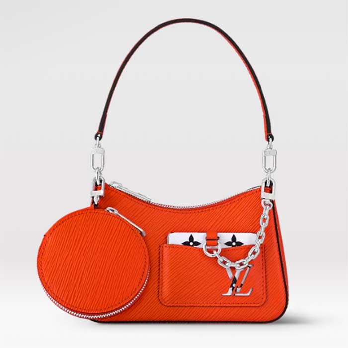 Louis Vuitton Women LV Marellini Handbag Orange Minnesota Epi Grained Smooth Cowhide Leather