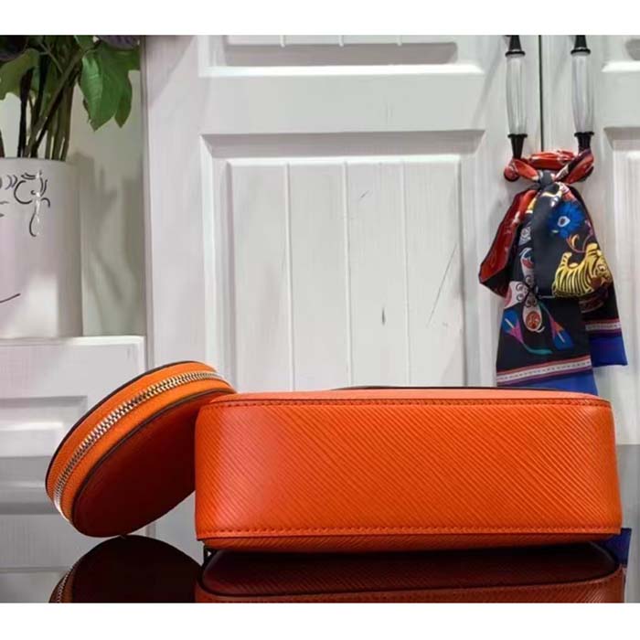 Louis Vuitton Women LV Marellini Handbag Orange Minnesota Epi Grained Smooth Cowhide Leather (6)