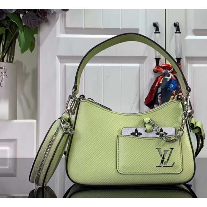Louis Vuitton Women LV Marellini Handbag Vert Noto Green Epi Grained Smooth Cowhide Leather (1)