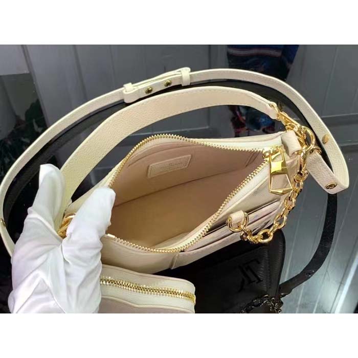 Louis Vuitton Women LV Marellini Handbag White Quartz Epi Grained Cowhide Leather (10)