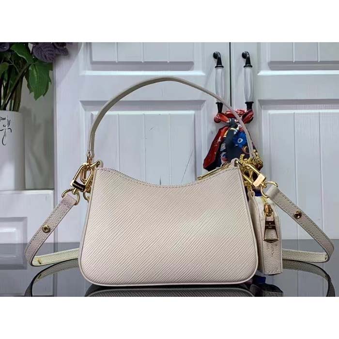 Louis Vuitton Women LV Marellini Handbag White Quartz Epi Grained Cowhide Leather (5)