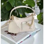 Louis Vuitton Women LV Marellini Handbag White Quartz Epi Grained Cowhide Leather – Image 5
