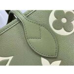 Louis Vuitton Women LV Neverfull MM Light Khaki Cream Monogram Empreinte Embossed Grained Cowhide Leather – Image 9
