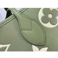 Louis Vuitton Women LV Neverfull MM Light Khaki Cream Monogram Empreinte Embossed Grained Cowhide Leather (4)