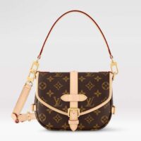 Louis Vuitton Women LV Saumur BB Monogram Coated Canvas Natural Cowhide Magnetic Closure (11)