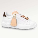 Sneaker Louis Vuitton da donna LV Time Out in pelle di vitello con monogramma naturale in rilievo