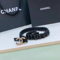 Chanel CC Women Belt Lambskin Gold-Tone Metal Strass Black (9)