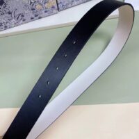 Dior CD Unisex 30 Montaigne Reversible Belt Black Latte Smooth Calfskin 35 MM Width (6)