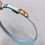 Dior CD Unisex 30 Montaigne Reversible Belt Blue White Smooth Calfskin 20 MM Width - Bild 3