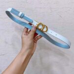 Dior CD Unisex 30 Montaigne Reversible Belt Blue White Smooth Calfskin 20 MM Width - Bild 2