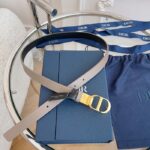 Dior CD Unisex 30 Montaigne Reversible Belt Hazelnut Black Smooth Calfskin 20 MM Width - immagine 4